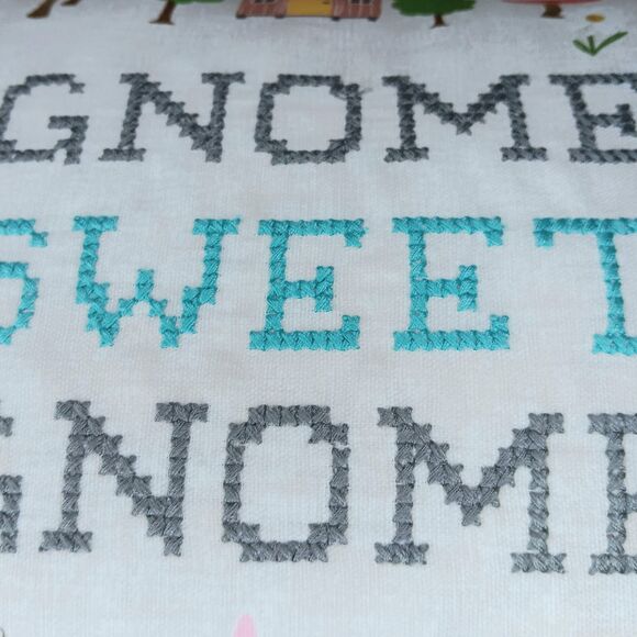 Isaac Mizrahi Gnome Sweet Gnome Feather Pillow Spring Easter Flowers Mushrooms - Picture 6 of 16